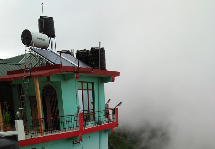 Hotel Lotus Rajagrh Himachal Pradesh Valley Facing Deluxe Rooms view in Rainy Season